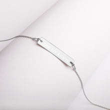 Load image into Gallery viewer, Engraved Silver Bar Chain Necklace