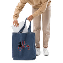 Load image into Gallery viewer, Lit Aunty Organic denim tote bag
