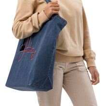 Load image into Gallery viewer, Lit Aunty Organic denim tote bag
