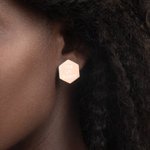 Load image into Gallery viewer, Sterling Silver Hexagon Stud Earrings
